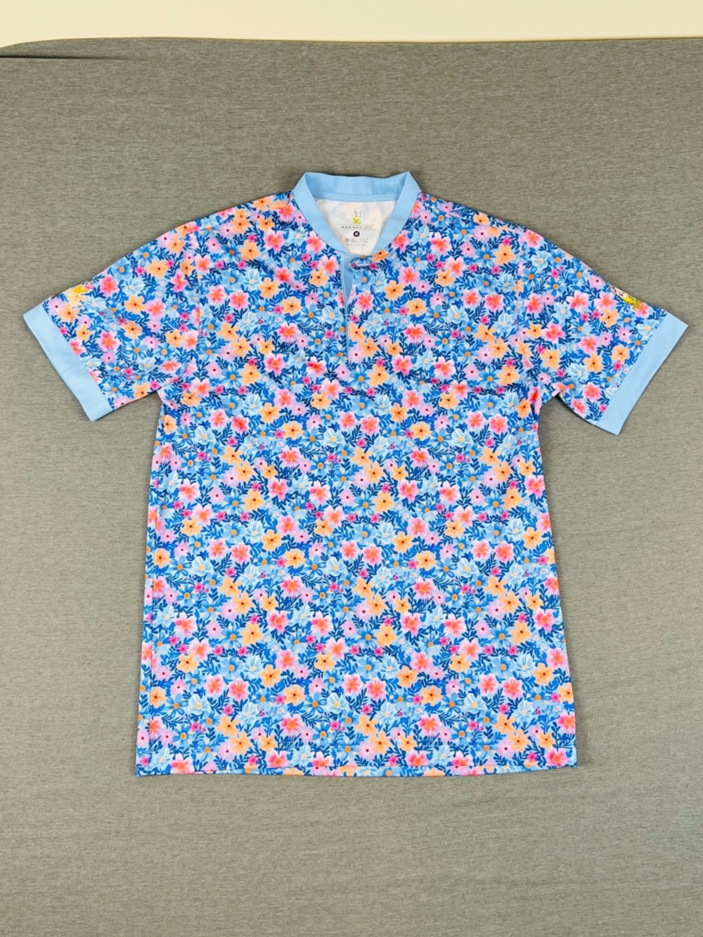 Rolo Golf Floral Polo Shirt in Light Blue